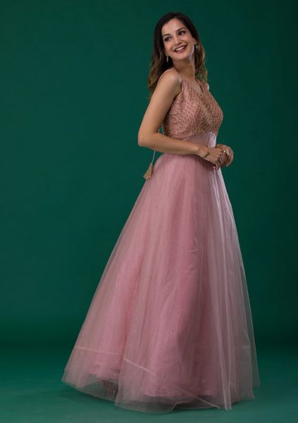  Pink Zariwork Gown  